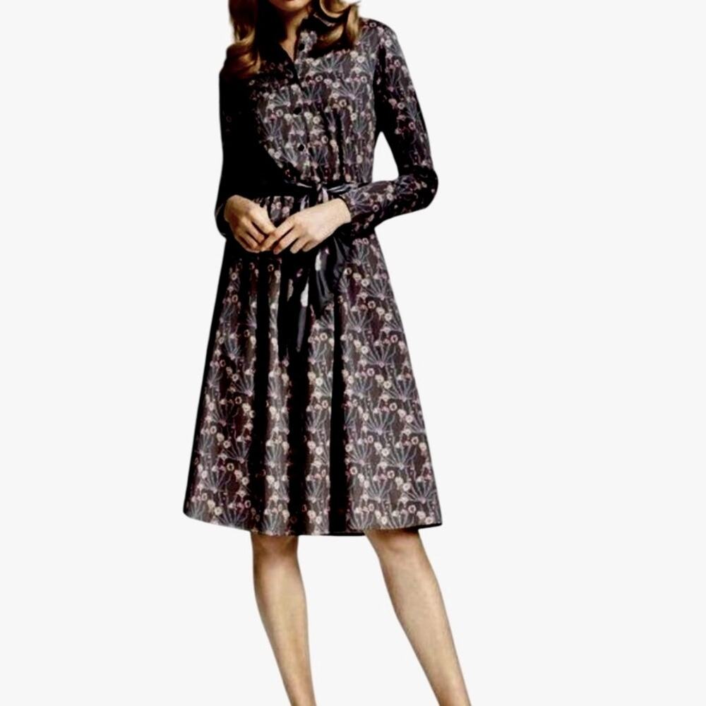 Brooks Brothers Cherry Blossom Cotton Shirt Dress with Pockets, size 4